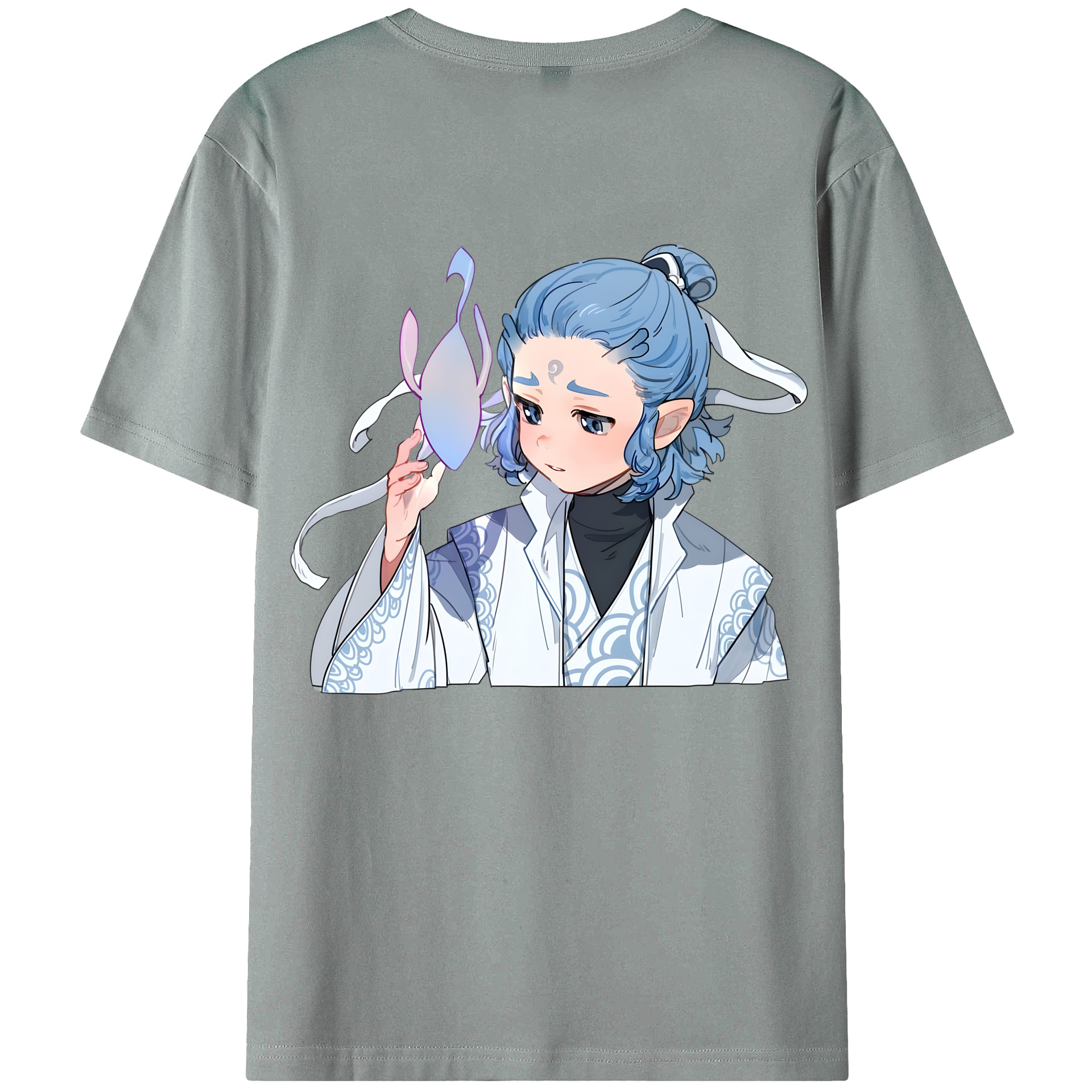 （画像用） Ne Zha 2 ナタ 魔童の大暴れ 綿100％ メンズ半袖Tシャツ（バックプリント） 通気性